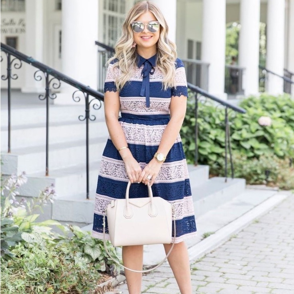 Stripe lace dress